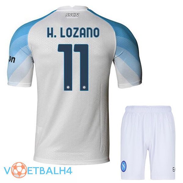 SSC Napoli (H. Lozano 11) kinderen voetbal jerseys thuis wit 2022-2023