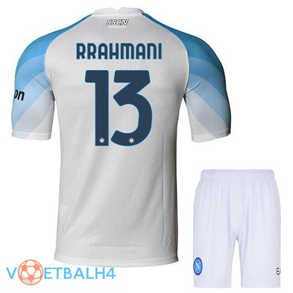 SSC Napoli (Rrahmani 13) kinderen voetbal jerseys thuis wit 2022-2023