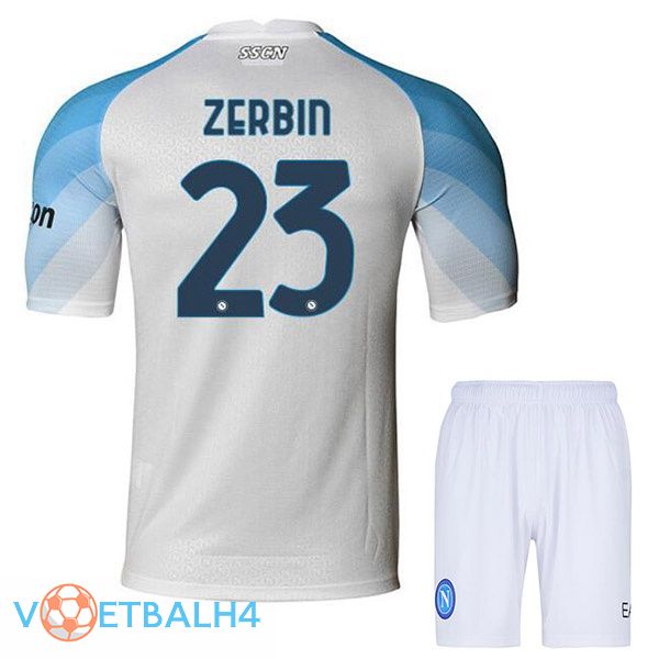 SSC Napoli (Zerbin 23) kinderen voetbal jerseys thuis wit 2022-2023