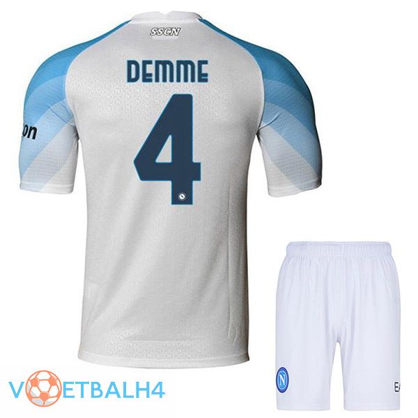 SSC Napoli (Demme 4) kinderen voetbal jerseys thuis wit 2022-2023