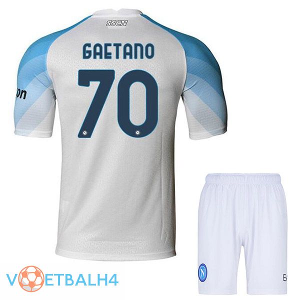 SSC Napoli (Gaetano 70) kinderen voetbal jerseys thuis wit 2022-2023