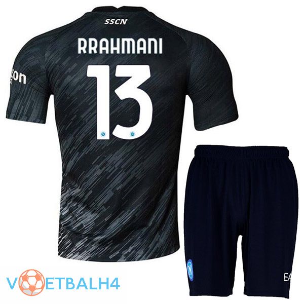 SSC Napoli (Rrahmani 13) kinderen voetbal jerseys derde zwart 2022-2023