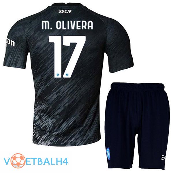 SSC Napoli (M. Olivera 17) kinderen voetbal jerseys derde zwart 2022-2023