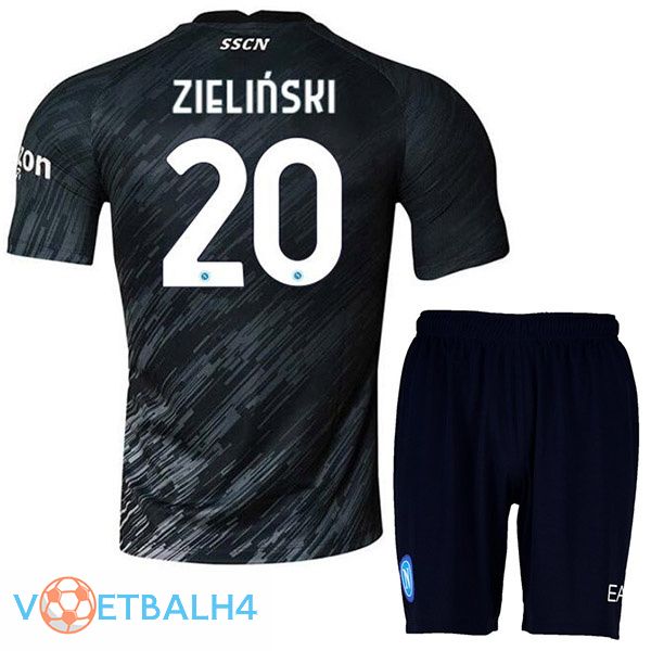 SSC Napoli (Zieliński 20) kinderen voetbal jerseys derde zwart 2022-2023