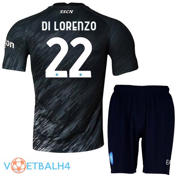 SSC Napoli (Di Lorenzo 22) kinderen voetbal jerseys derde zwart 2022-2023