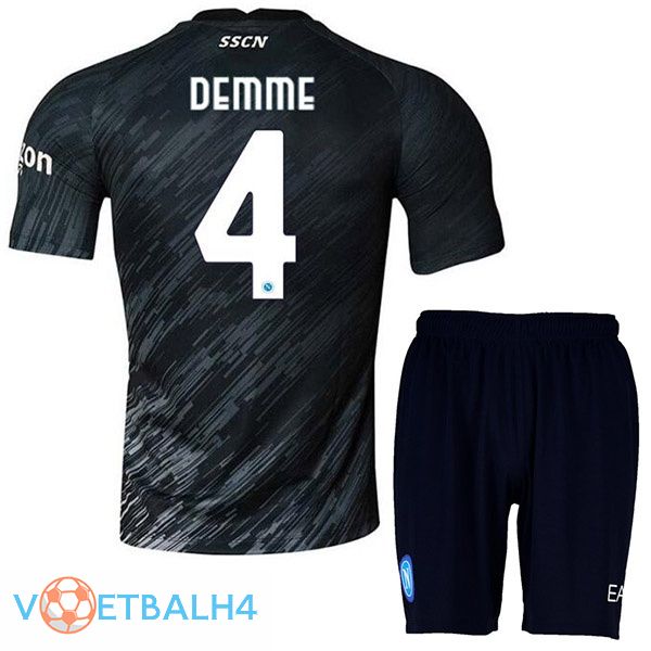 SSC Napoli (Demme 4) kinderen voetbal jerseys derde zwart 2022-2023