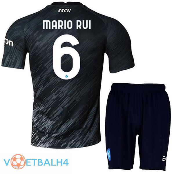 SSC Napoli (Mario Rui 6) kinderen voetbal jerseys derde zwart 2022-2023