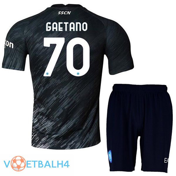 SSC Napoli (Gaetano 70) kinderen voetbal jerseys derde zwart 2022-2023