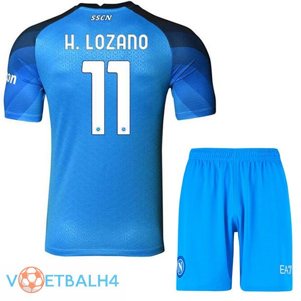 SSC Napoli (H. Lozano 11) kinderen voetbal jerseys thuis blauw 2022-2023