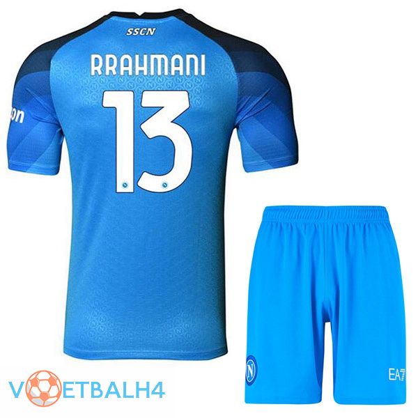 SSC Napoli (Rrahmani 13) kinderen voetbal jerseys thuis blauw 2022-2023