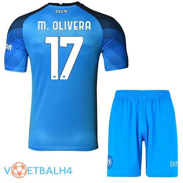 SSC Napoli (M. Olivera 17) kinderen voetbal jerseys thuis blauw 2022-2023