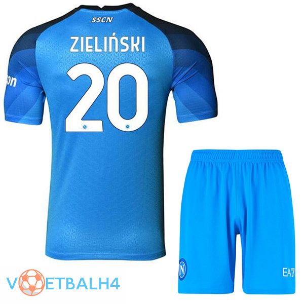 SSC Napoli (Zieliński 20) kinderen voetbal jerseys thuis blauw 2022-2023