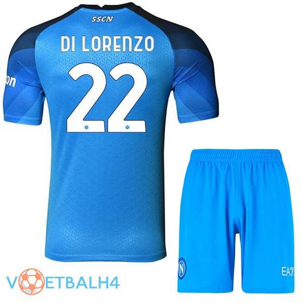 SSC Napoli (Di Lorenzo 22) kinderen voetbal jerseys thuis blauw 2022-2023