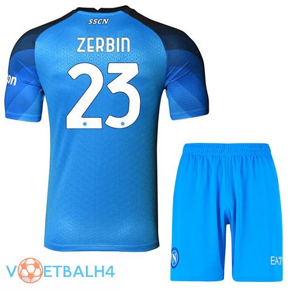 SSC Napoli (Zerbin 23) kinderen voetbal jerseys thuis blauw 2022-2023