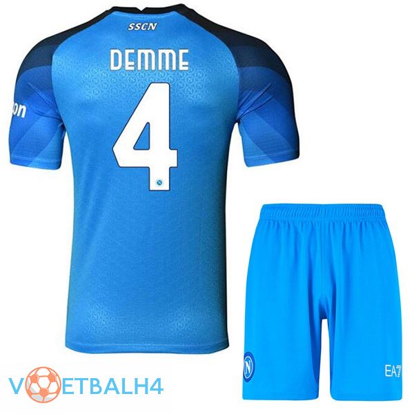 SSC Napoli (Demme 4) kinderen voetbal jerseys thuis blauw 2022-2023