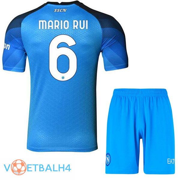 SSC Napoli (Mario Rui 6) kinderen voetbal jerseys thuis blauw 2022-2023