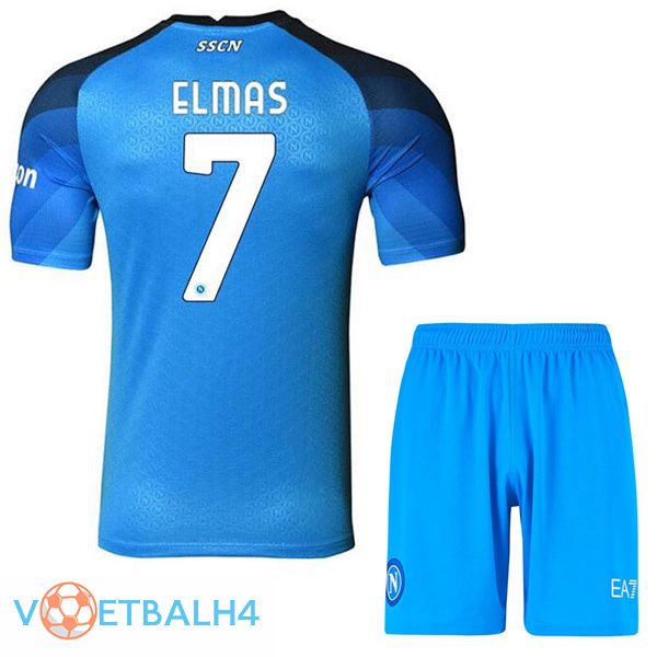 SSC Napoli (Elmas 7) kinderen voetbal jerseys thuis blauw 2022-2023