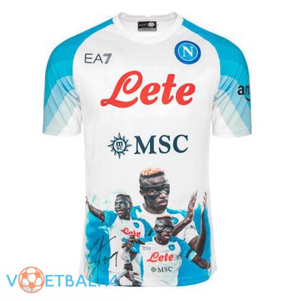 SSC Napoli (Osimhen 9) voetbal jersey Face Game blauw wit 2022/2023