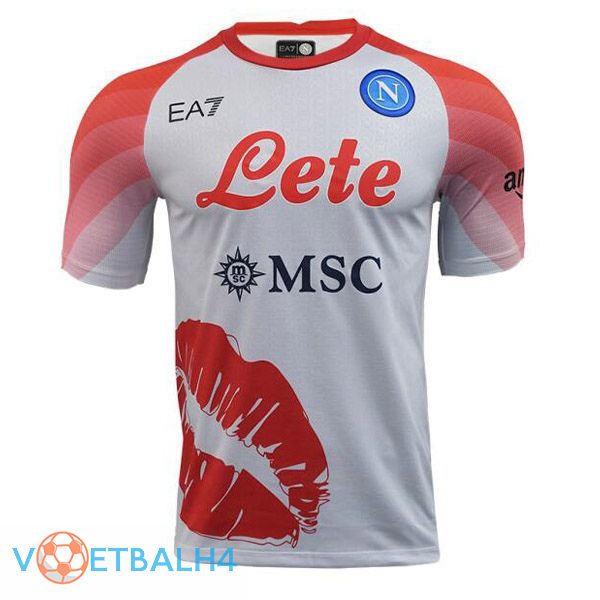 SSC Napoli voetbal jersey Valentine's Day wit roze 2022/2023