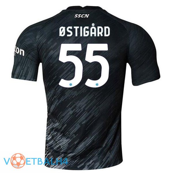 SSC Napoli (Ostigard 55) voetbal jerseys derde zwart 2022-2023