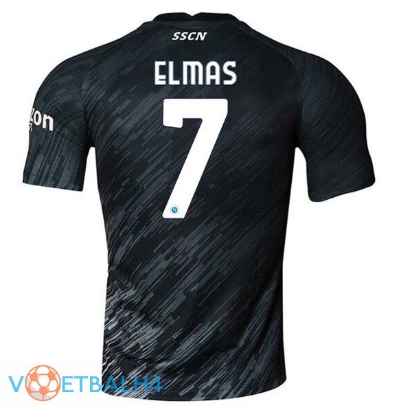 SSC Napoli (Elmas 7) voetbal jerseys derde zwart 2022-2023