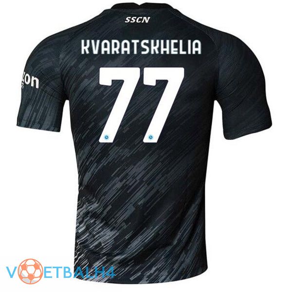 SSC Napoli (Kvaratskhelia 77) voetbal jerseys derde zwart 2022-2023