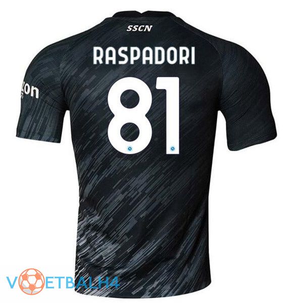 SSC Napoli (Raspadori 81) voetbal jerseys derde zwart 2022-2023