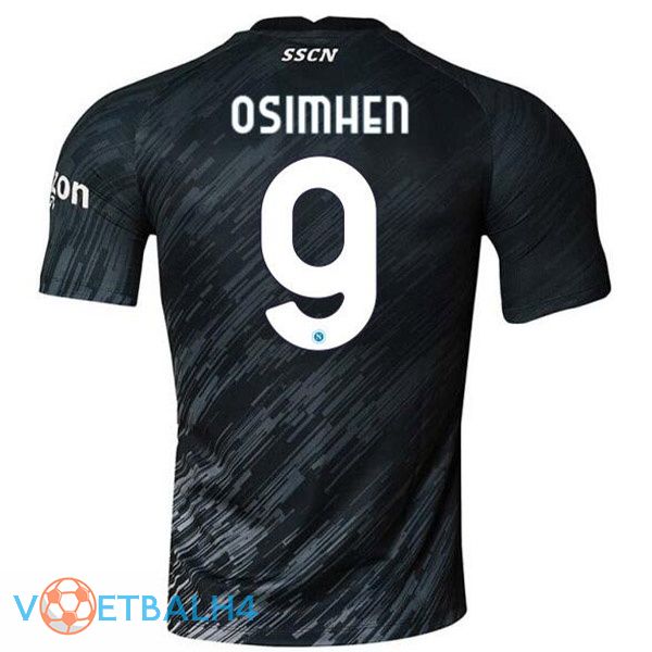 SSC Napoli (Osimhen 9) voetbal jerseys derde zwart 2022-2023