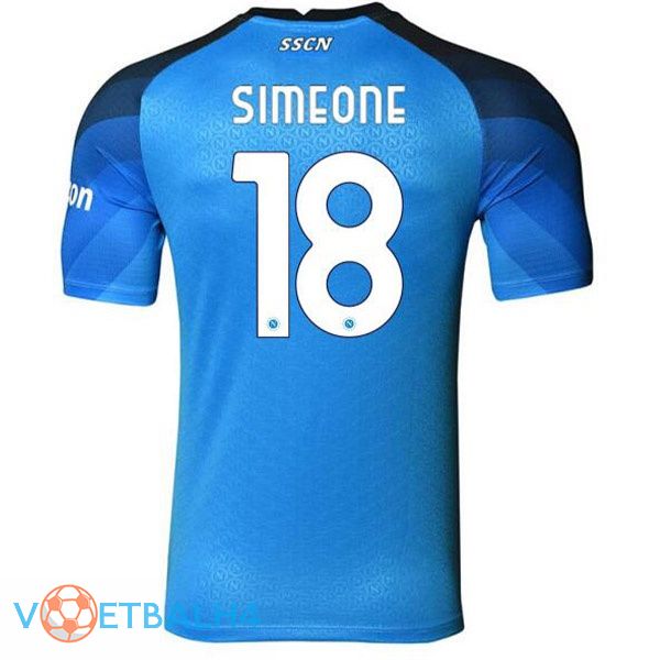 SSC Napoli (Simeone 18) voetbal jerseys thuis blauw 2022-2023