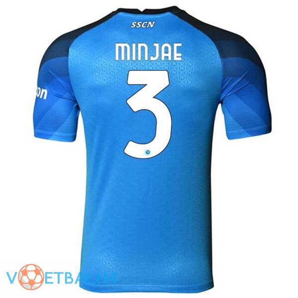 SSC Napoli (Minjae 3) voetbal jerseys thuis blauw 2022-2023