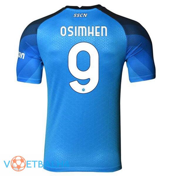 SSC Napoli (Osimhen 9) voetbal jerseys thuis blauw 2022-2023