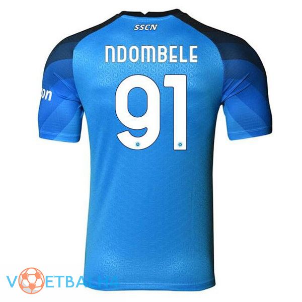 SSC Napoli (Ndombele 91) voetbal jerseys thuis blauw 2022-2023