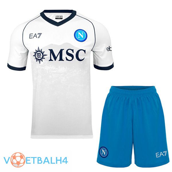 SSC Napoli kinderen uit voetbal jersey wit 2023/2024