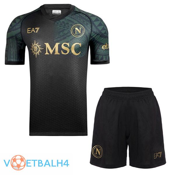 SSC Napoli kinderen voetbal jersey derde zwart 2023/2024