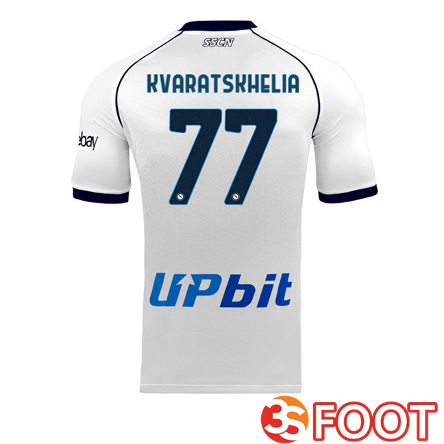 SSC Napoli (Khvicha Kvaratskhelia 77) voetbal jersey uit wit 2023/2024