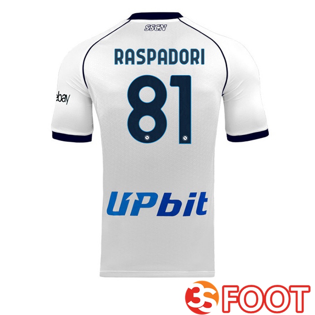 SSC Napoli (Giacomo Raspadori 81) voetbal jersey uit wit 2023/2024