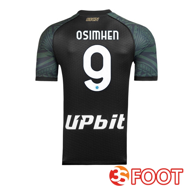 SSC Napoli (Victor Osimhen 9) voetbal jersey derde zwart 2023/2024