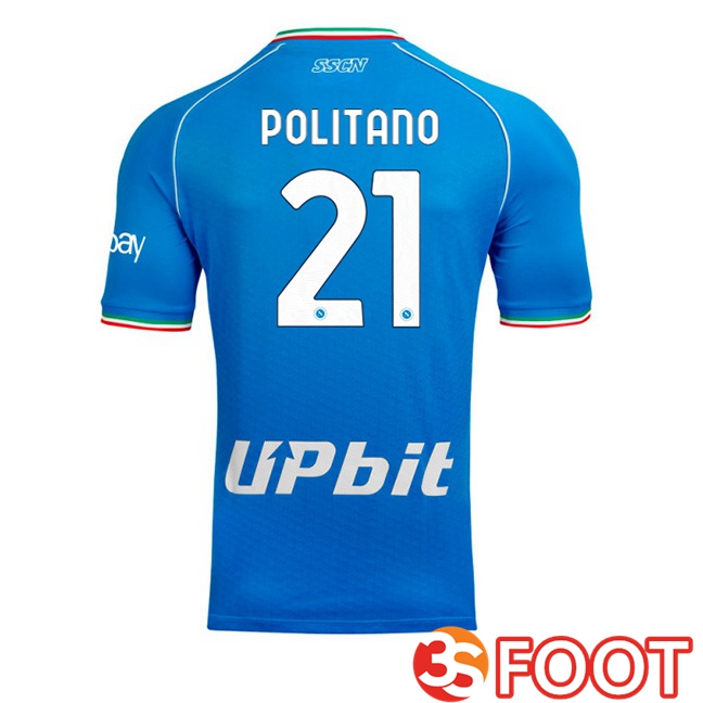 SSC Napoli (Matteo Politano 21) voetbal jersey thuis blauw 2023/2024