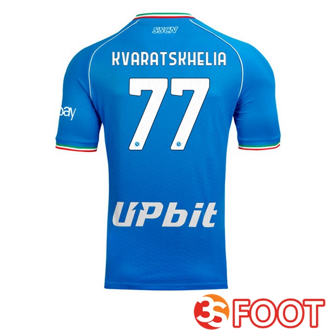 SSC Napoli (Khvicha Kvaratskhelia 77) voetbal jersey thuis blauw 2023/2024