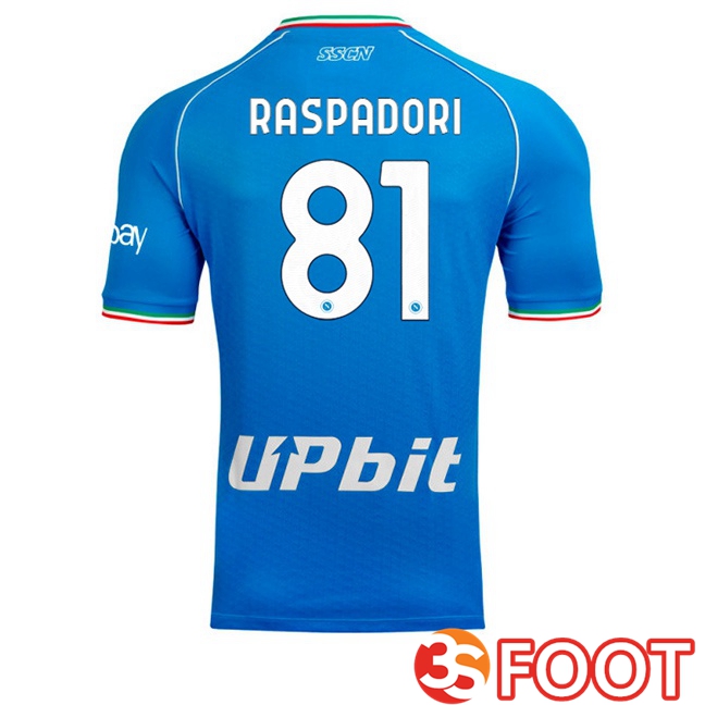 SSC Napoli (Giacomo Raspadori 81) voetbal jersey thuis blauw 2023/2024