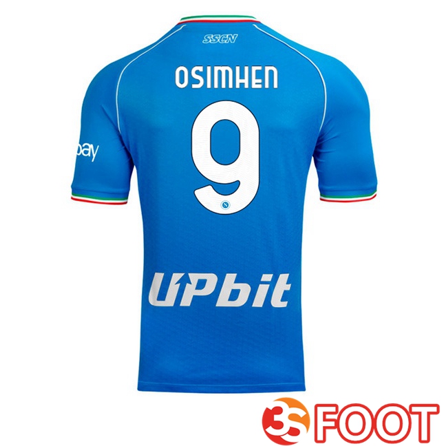 SSC Napoli (Victor Osimhen 9) voetbal jersey thuis blauw 2023/2024