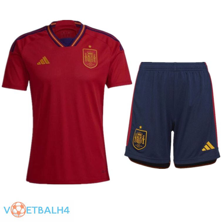 Spanje voetbal jersey thuis + korte broek wereldbeker 2022