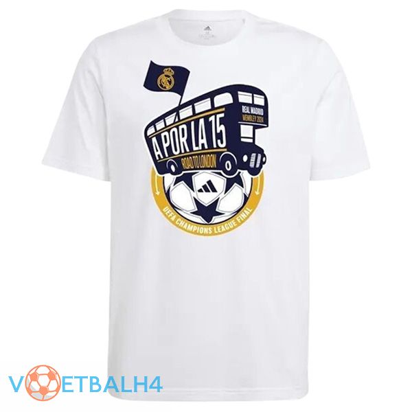 Real Madrid voetbal jersey T-Shirt Cotton wit 2024/2025