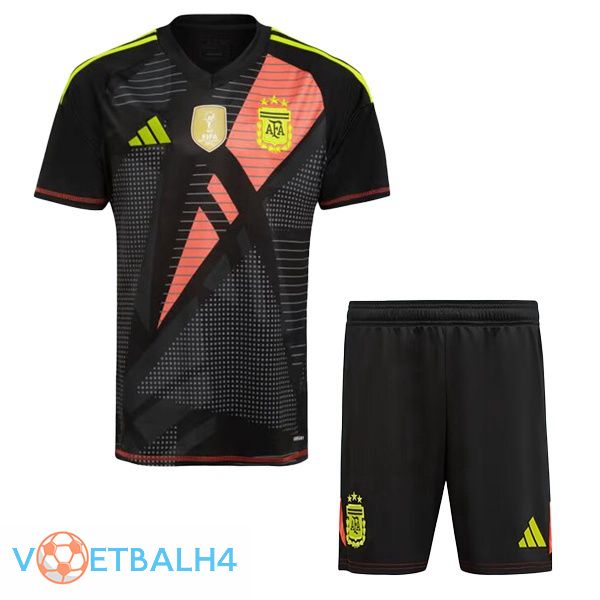 Argentine kinderen doelman voetbal jersey zwart 2024/2025