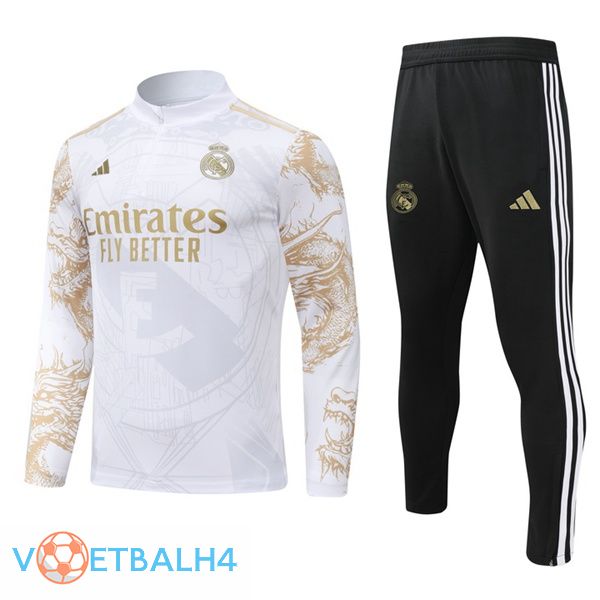 Real Madrid kit trainingspak wit geel 2024/2025