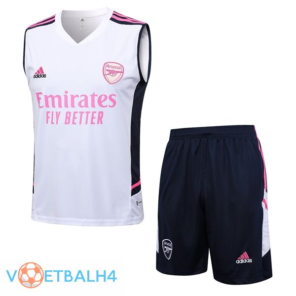 Arsenal voetbal Vest + korte broek wit 2023/2024