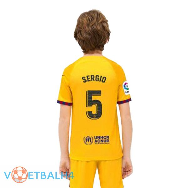 FC Barcelona (SERGIO 5) kinderen voetbal jersey vierde geel 2022/2023