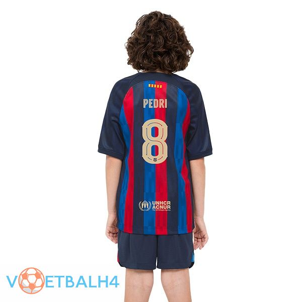 FC Barcelona (Pedri 8) kinderen voetbal jersey thuis rood blauw 2022/2023