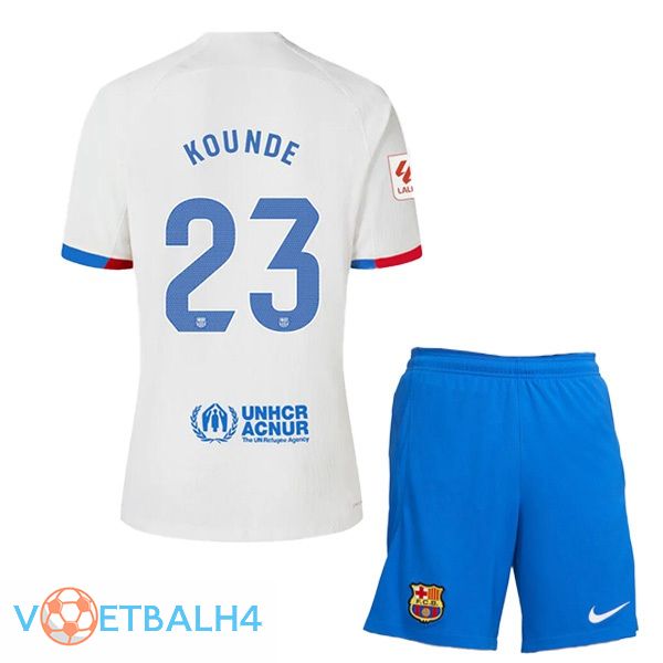 FC Barcelona (KOUNDE 23) kinderen uit voetbal jersey wit 2023/2024