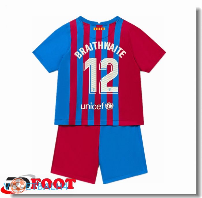 FC Barcelona (BRAITHWAITE 12) kinderen thuis jersey rood/blauw 2021/2022